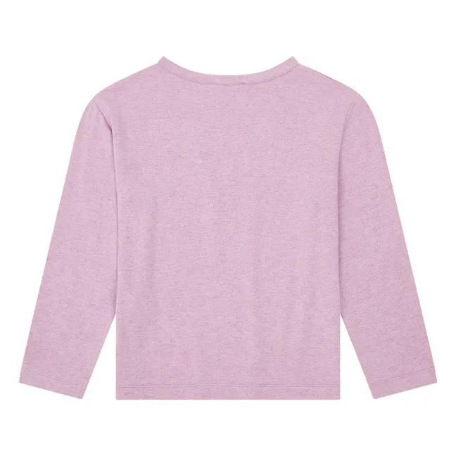 T-Shirt Mädchen Langarm Jersey Bio-Baumwolle | Dunkles Lila
