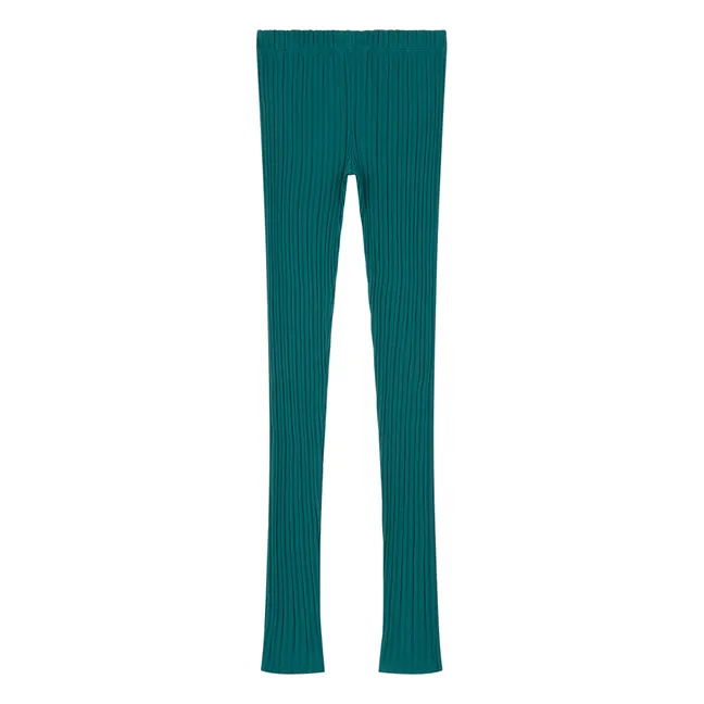 Women's Ribbed Organic Cotton Legging | Chrome green