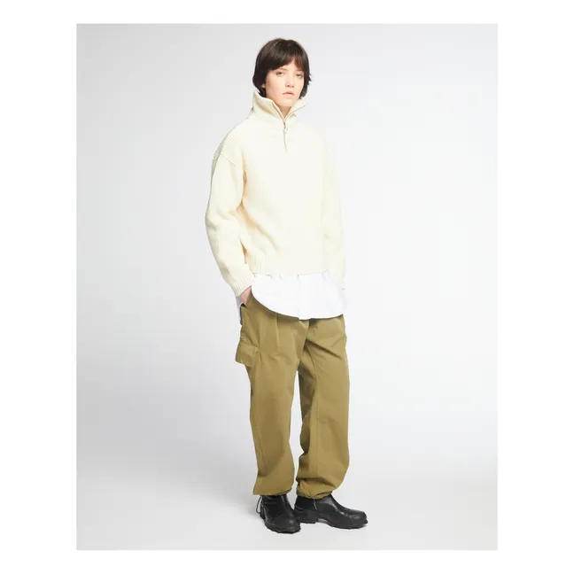 Fly Deck Wool Sweater | White