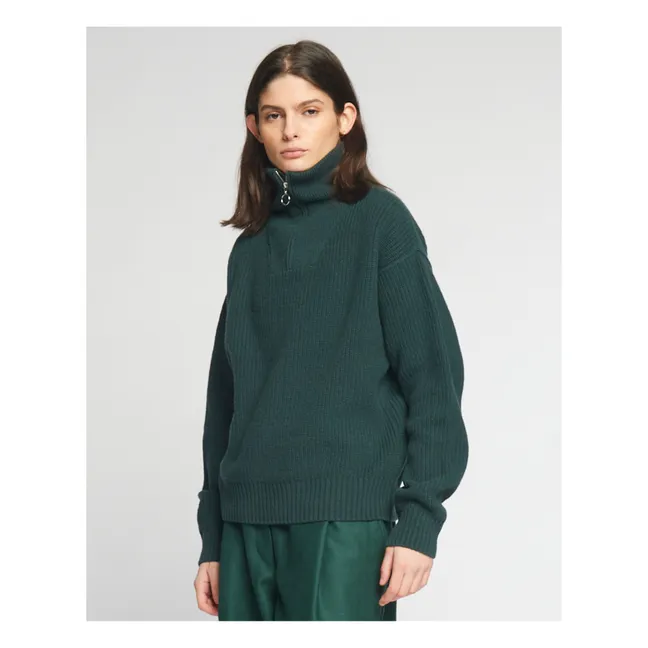Jersey de lana Fly Deck | Verde Oscuro