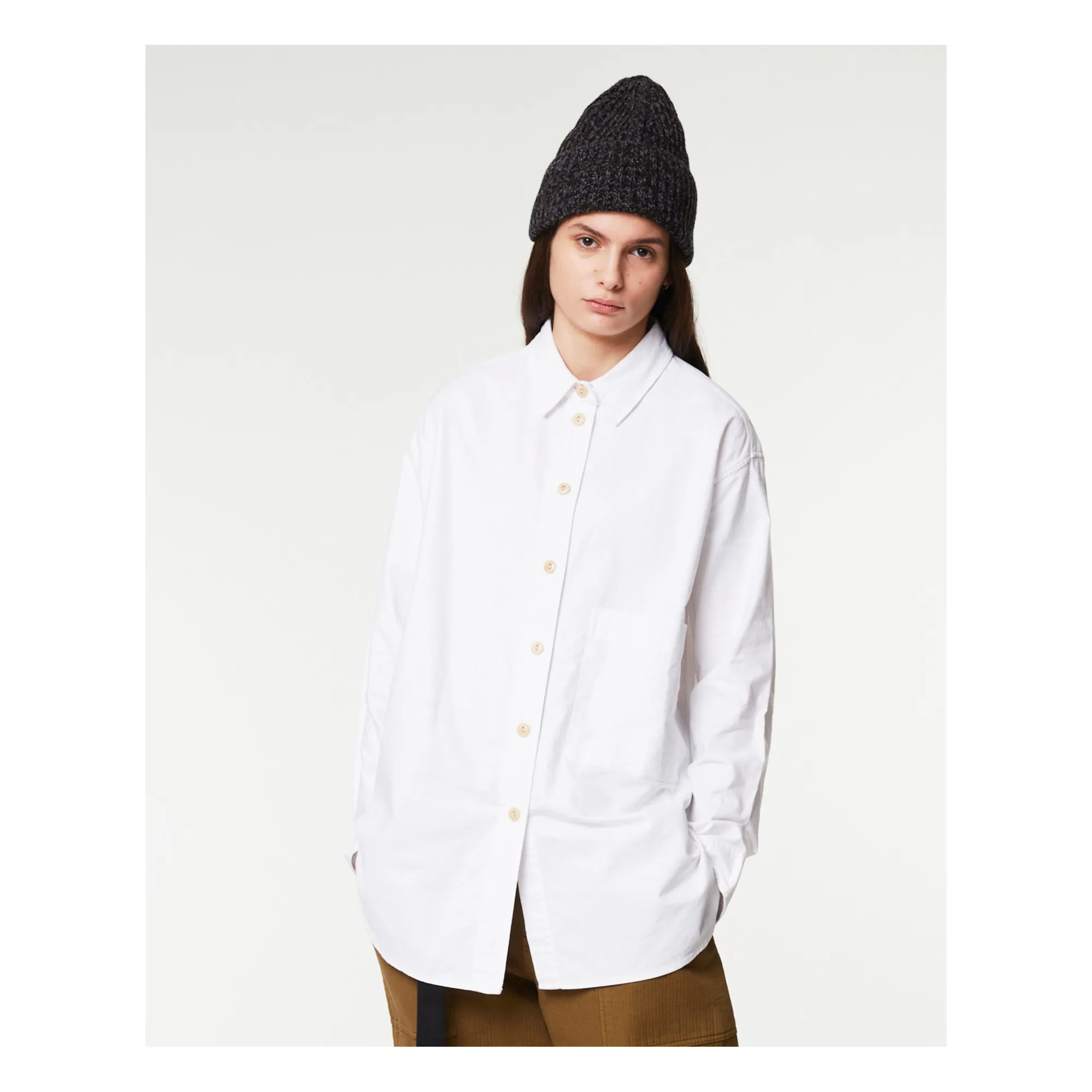 Girls Of Dust Girls White Organic Cotton Oxford Oversize Shirt