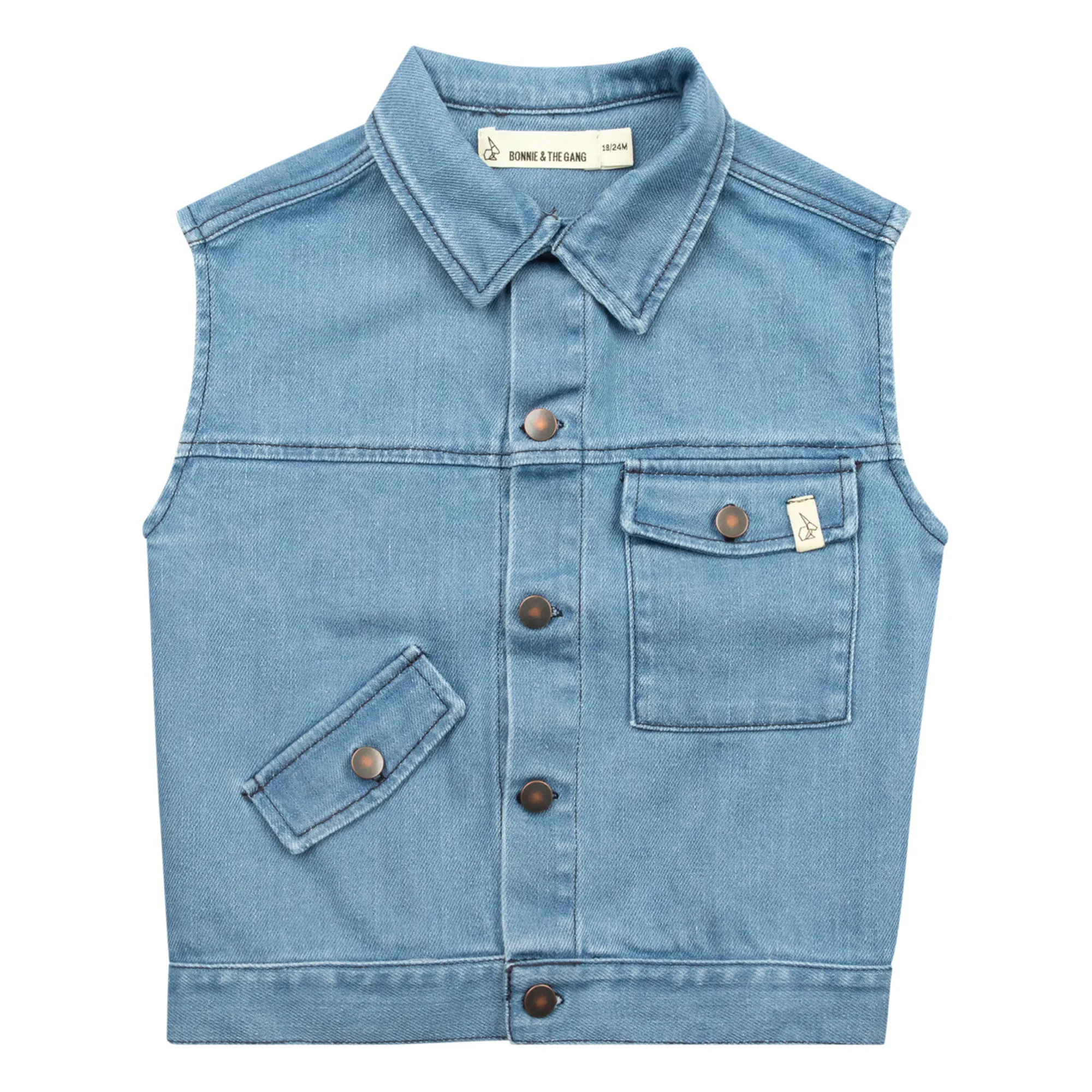 Bonnie & The Gang Blue Lenny Denim Sleeveless Jacket
