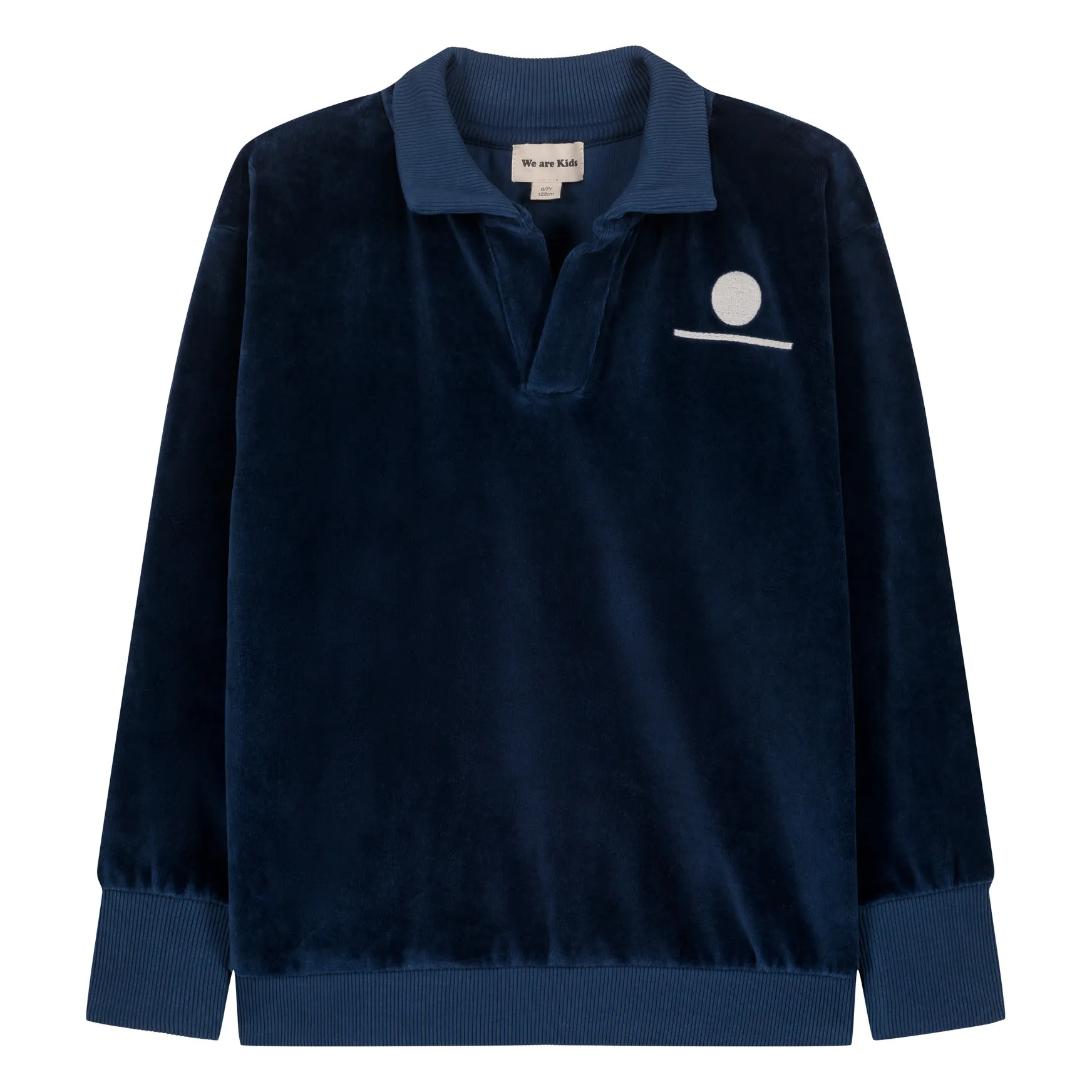 We Are Kids Navy Blue Léonard Organic Cotton Velour Polo Shirt