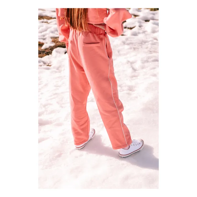 Olive Organic Cotton Fleece Trousers | Pink