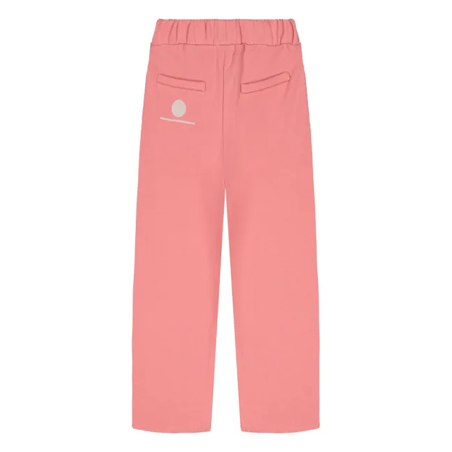 Olive Organic Cotton Fleece Trousers | Pink