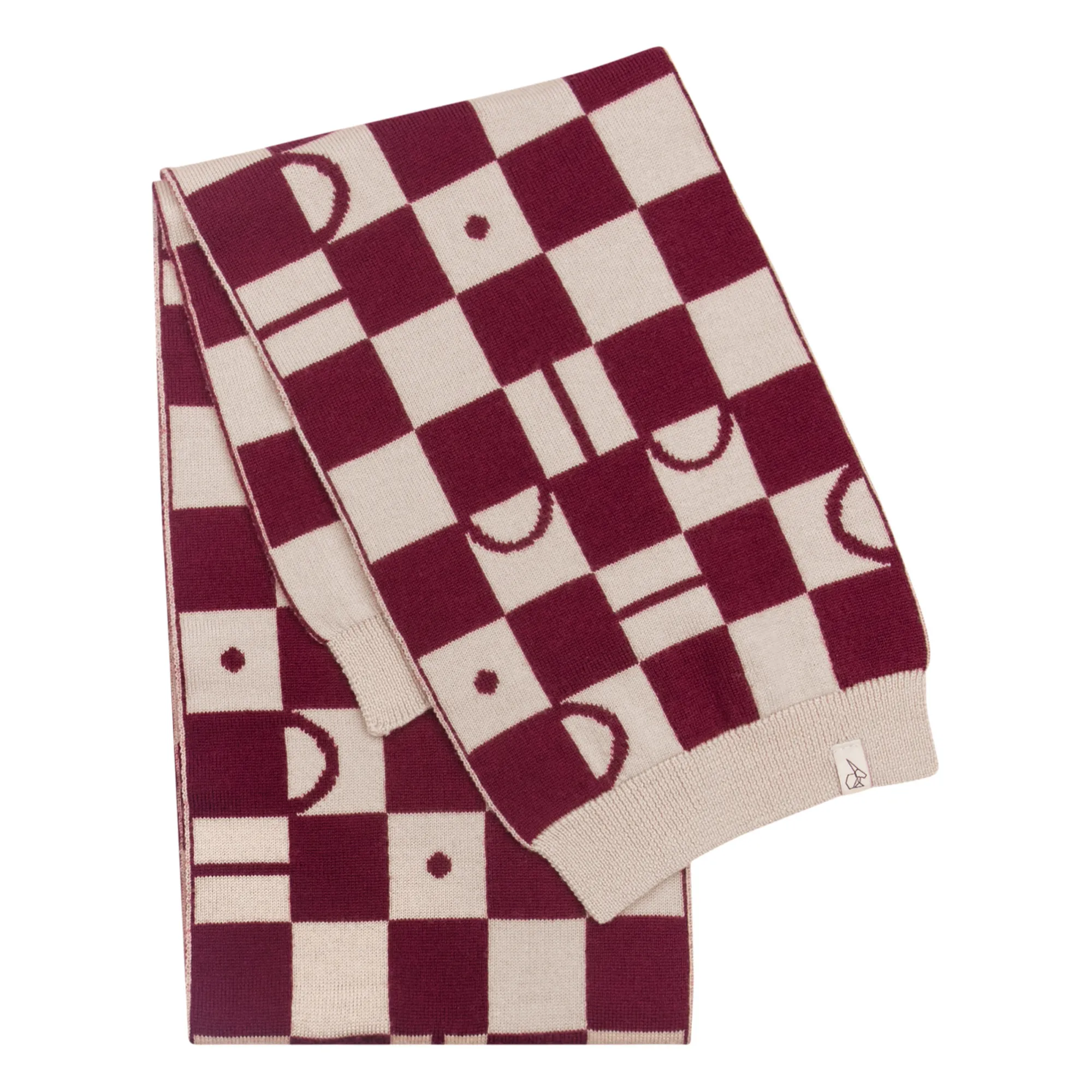 Bonnie & The Gang Burgundy Jude Merino Plaid Scarf