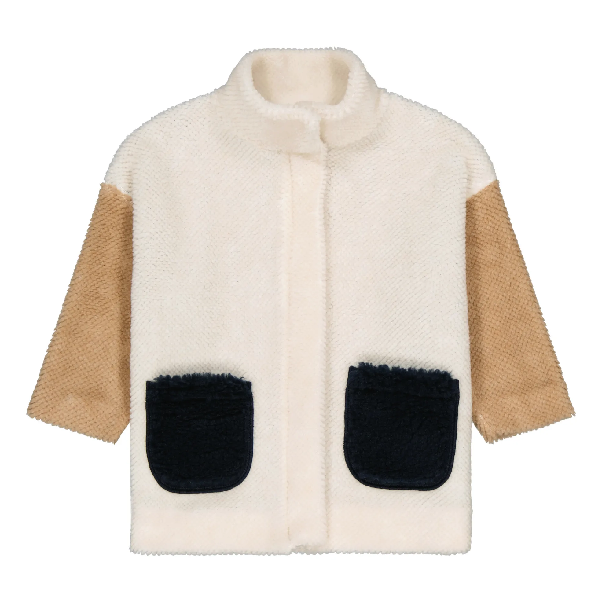 Upé Ecru Fur-Look Jacket Recycled Material Tricolour