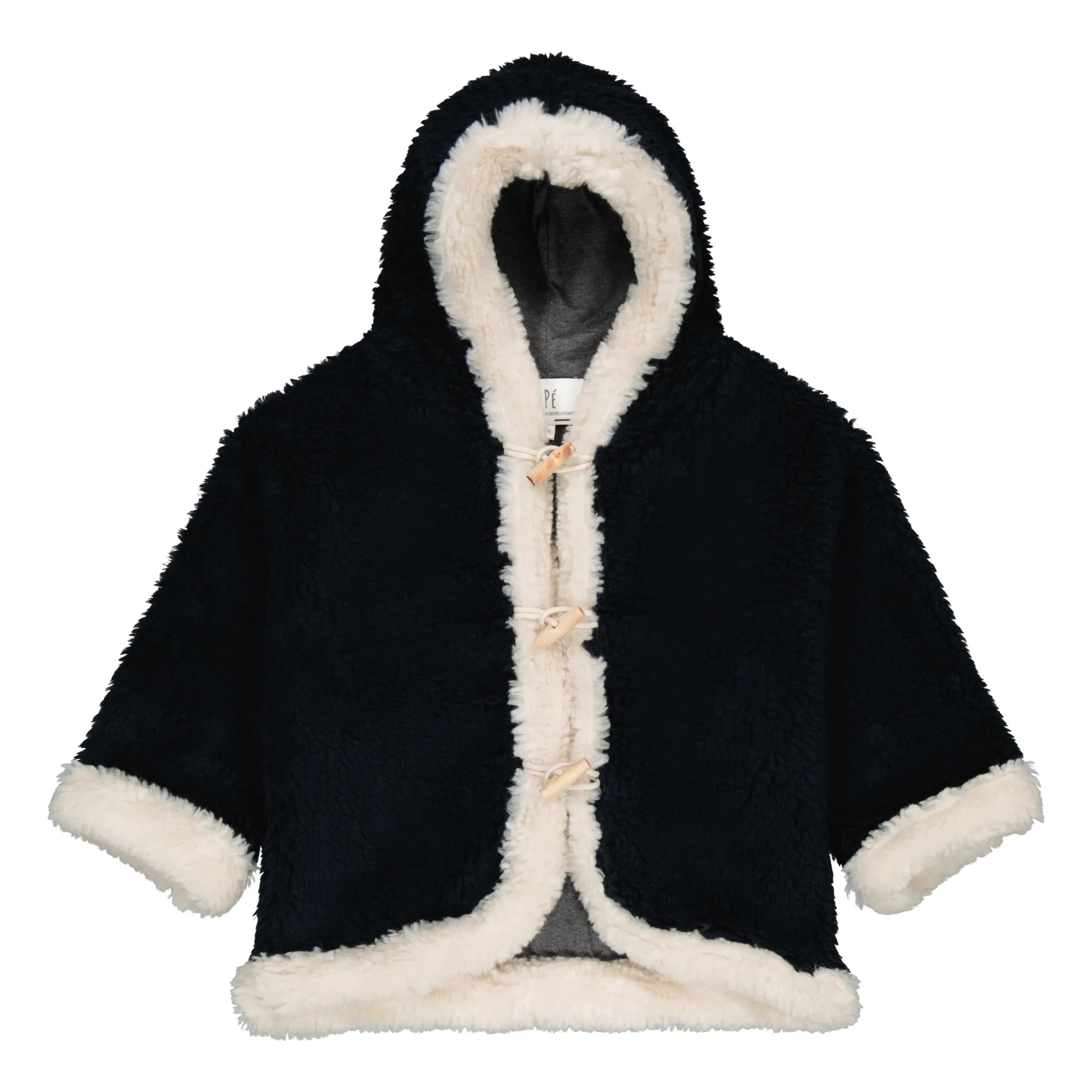 Upé Navy Blue Teddy Fur Coat Recycled Material
