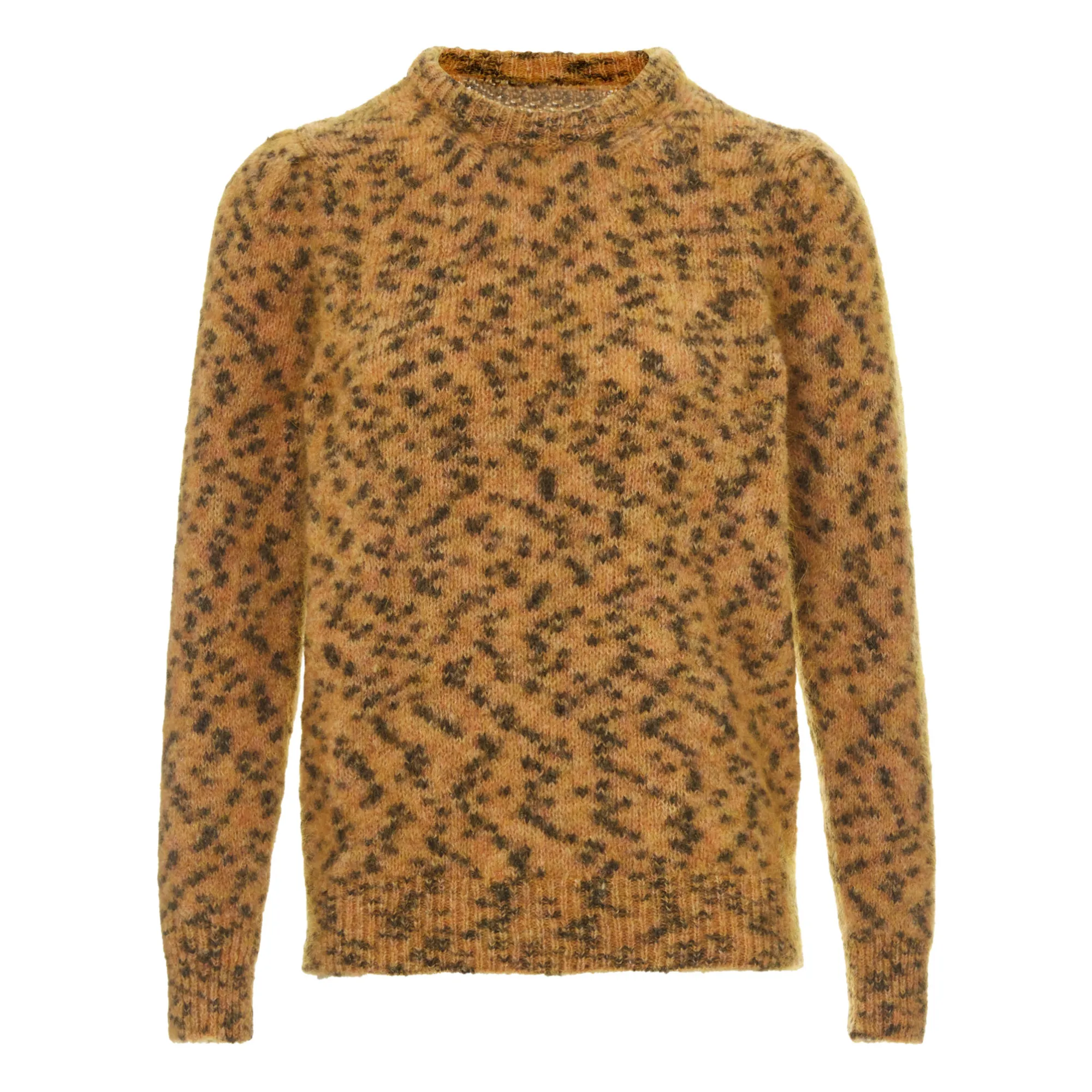 Leon & Harper Beige Leopard Kid Mohair And Merino Matte Sweater