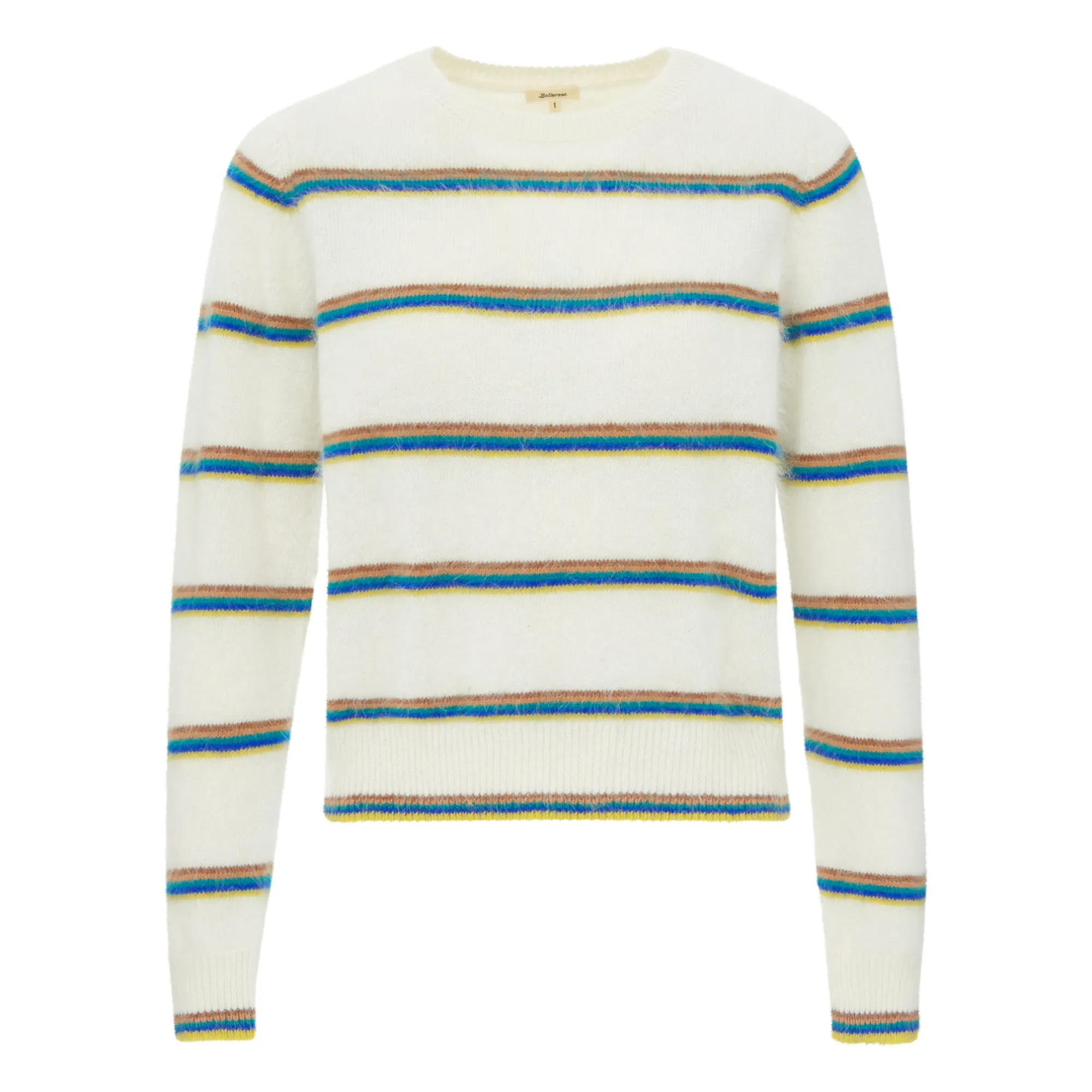 Bellerose Women's Ecru Dator Striped Angora Jumper - ’S Collection