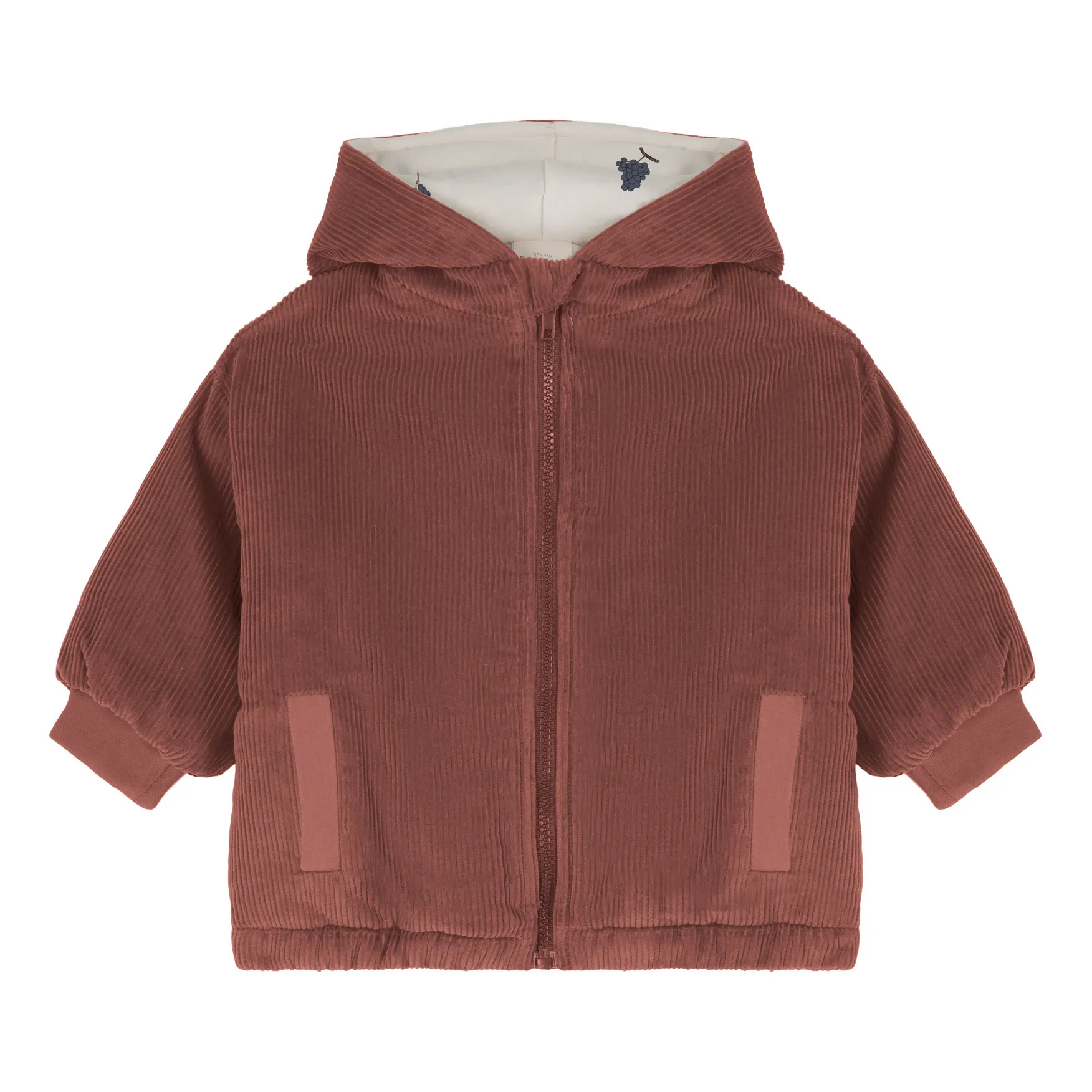 Studio Bohème Chocolate Milleraies Organic Cotton Velour Hooded Jacket Frio