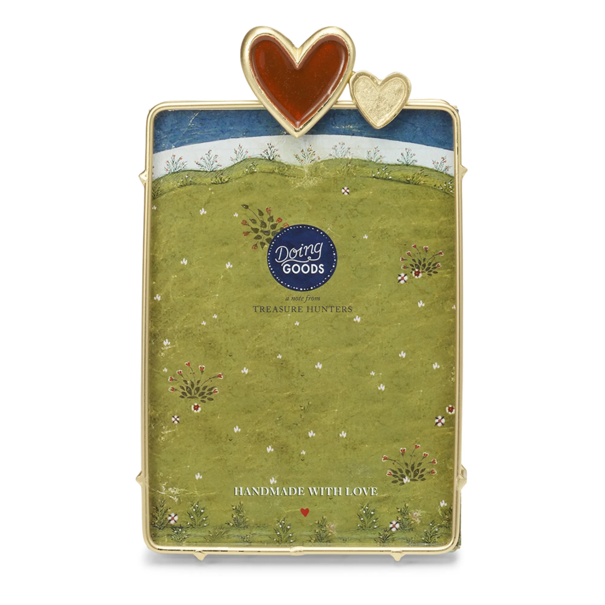 Doing Goods Gold Pyar Heart Photo Frame In Brass