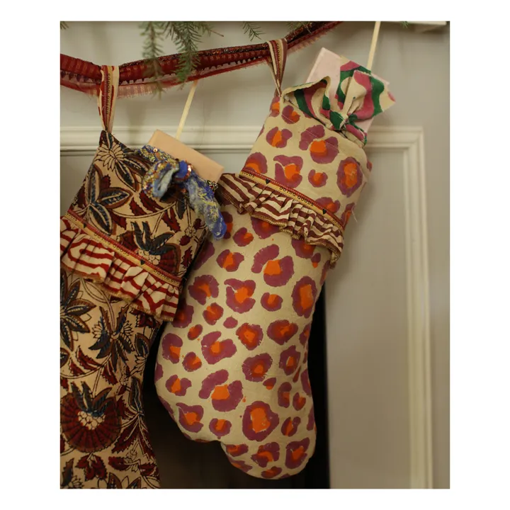 Botte de Noël en coton | Rose- Image produit n°1