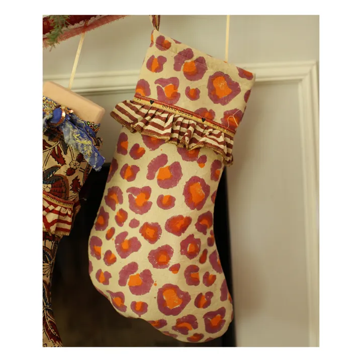 Botte de Noël en coton | Rose- Image produit n°2