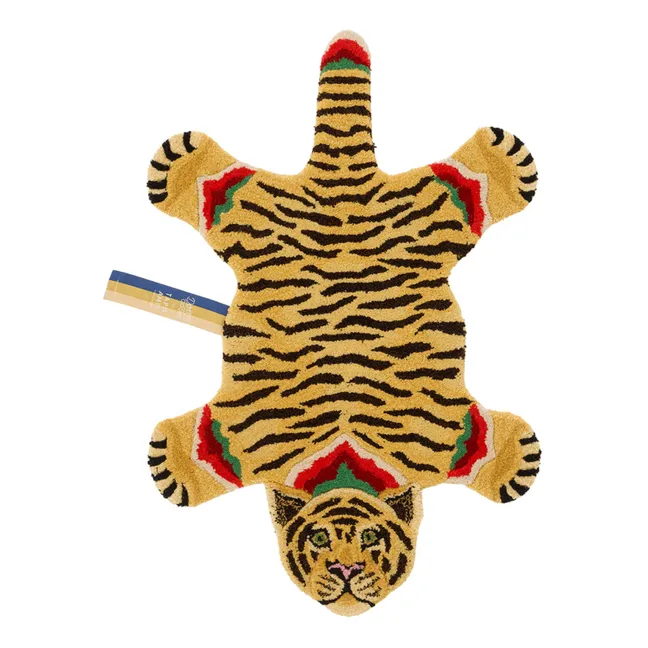 Babul Bombay wool tiger rug | Brown