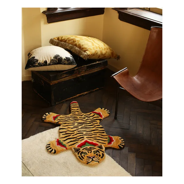 Babul Bombay wool tiger rug | Brown