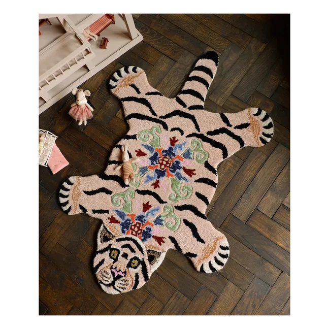Majestic Tiger-Teppich aus Wolle | Pfirsichfarben