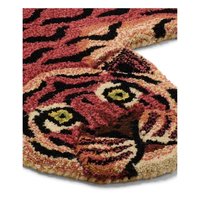 Alfombra tigre de lana Tula Wise | Rojo