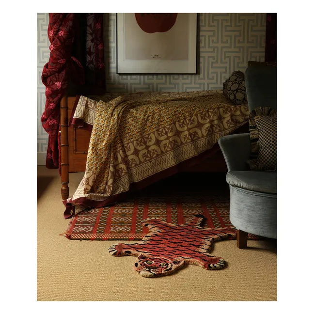 Tula Wise wool tiger rug | Red