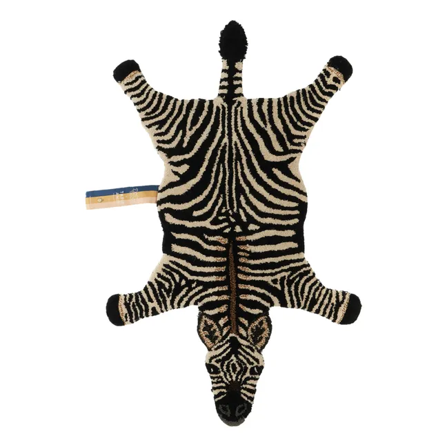 Wool zebra rug | Noir/Blanc