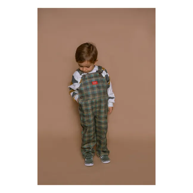 The Little Prince Long Plaid Dungarees | Chrome green