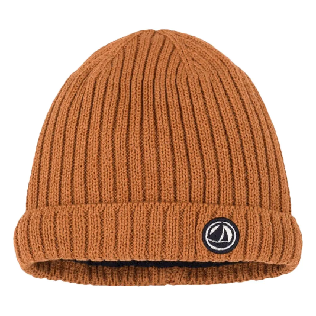 Petit Bateau Rust Knitted And Fleece Hat