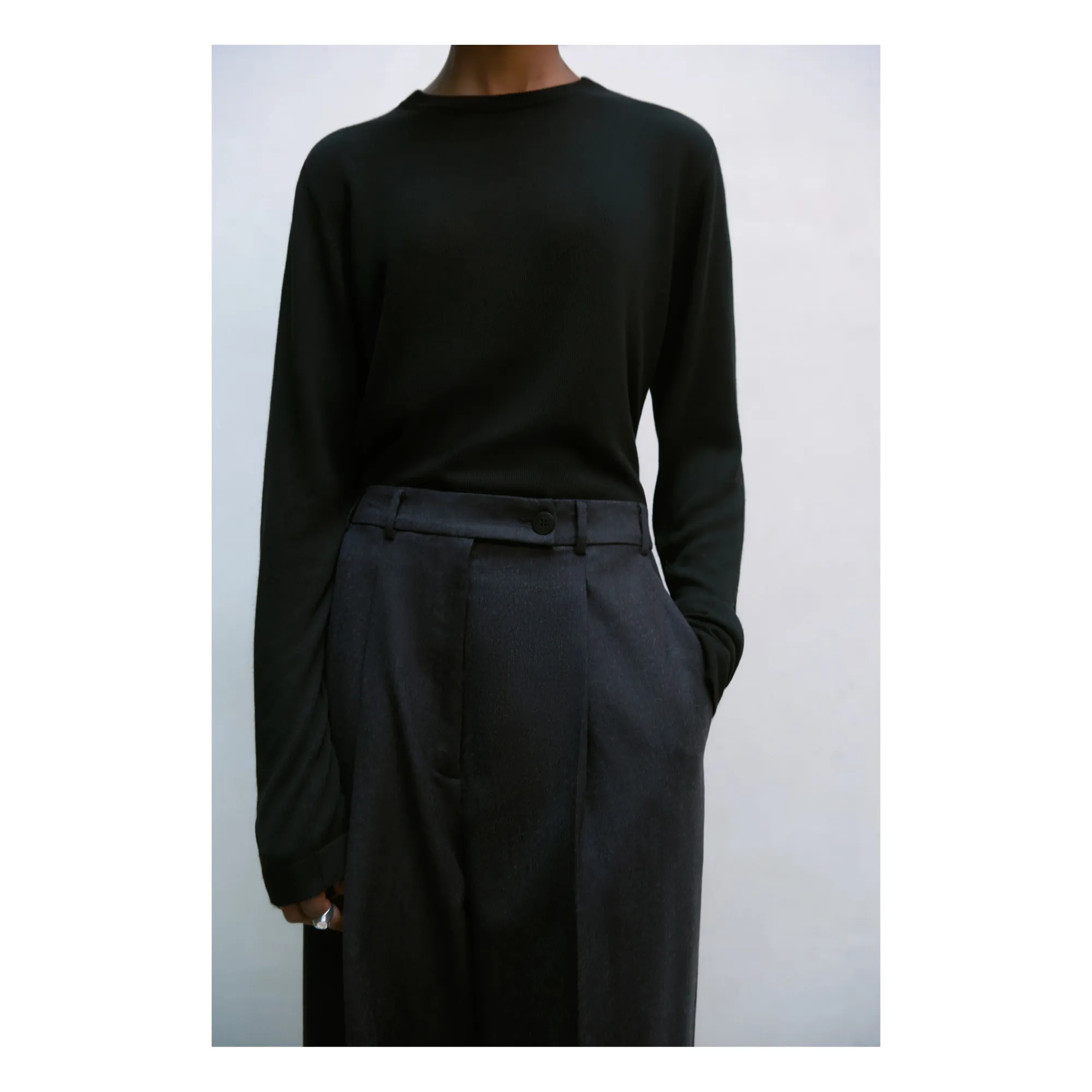 Pantalon Masculine Laine | Gris anthracite- Image produit n°2