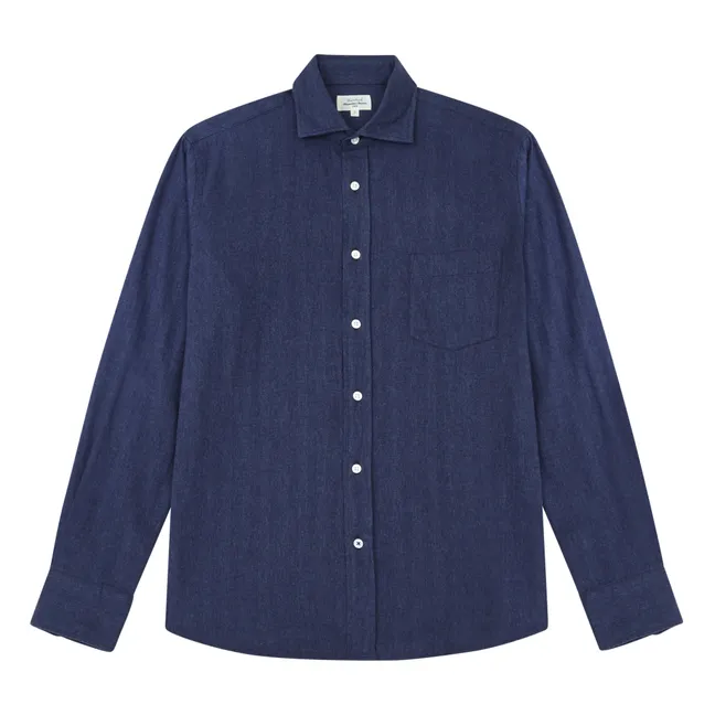 Paul Heringbone shirt | Navy blue