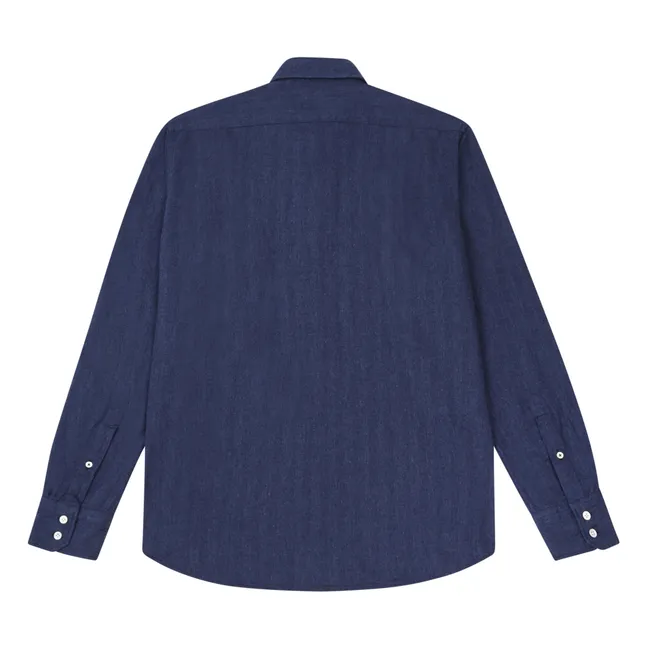 Paul Heringbone shirt | Navy blue