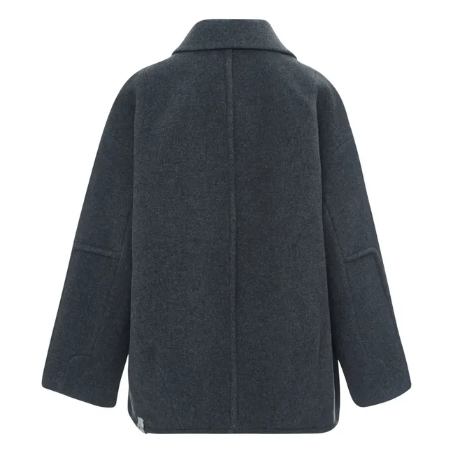 Abrigo corto de terciopelo de lana | Gris Antracita