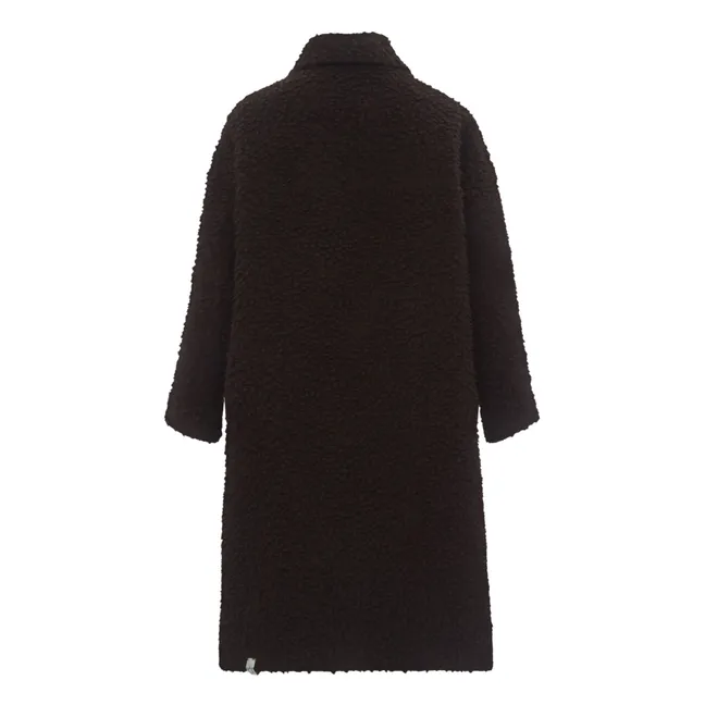 Abrigo de lana rizada | Chocolate