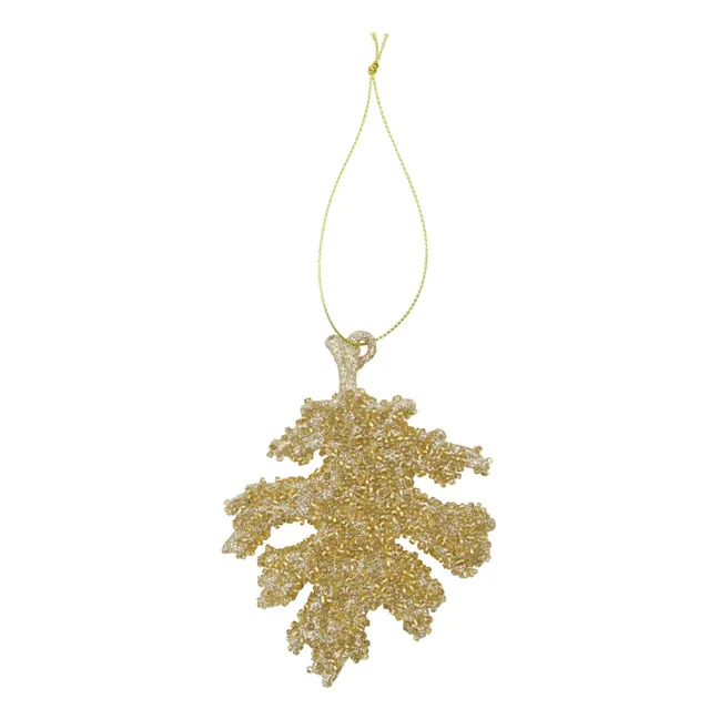 Decoración navideña con hojas de Gliz - Lote de 3 | Dorado