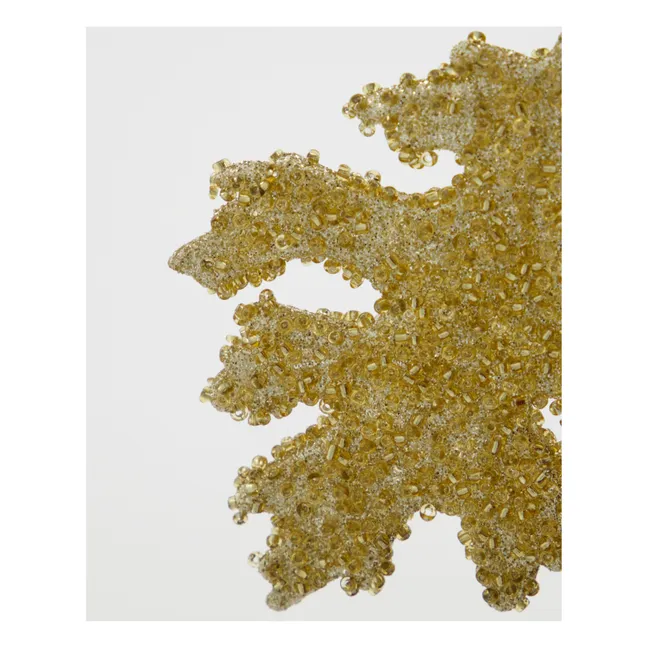 Decoración navideña con hojas de Gliz - Lote de 3 | Dorado