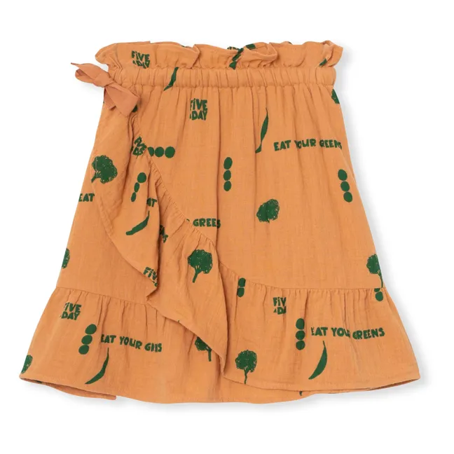 Alma Organic Cotton Chiffon Skirt | Orange
