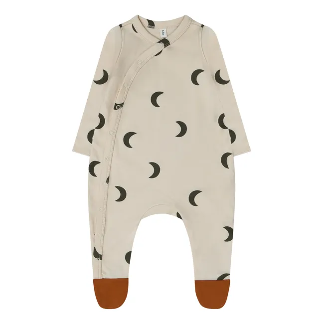 Pyjama mit Füßen Bio-Baumwolle Monde | Sandfarben