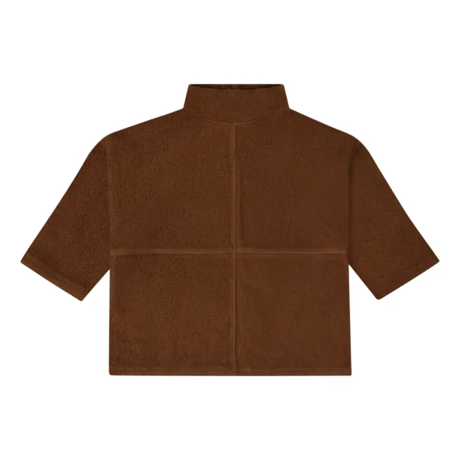 Organic Cotton Fleece Sweater | Chocolate