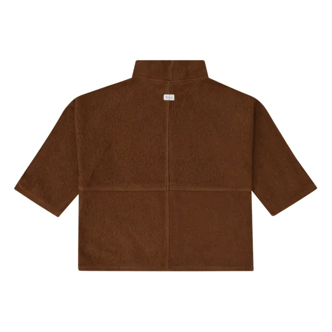 Organic Cotton Fleece Sweater | Chocolate