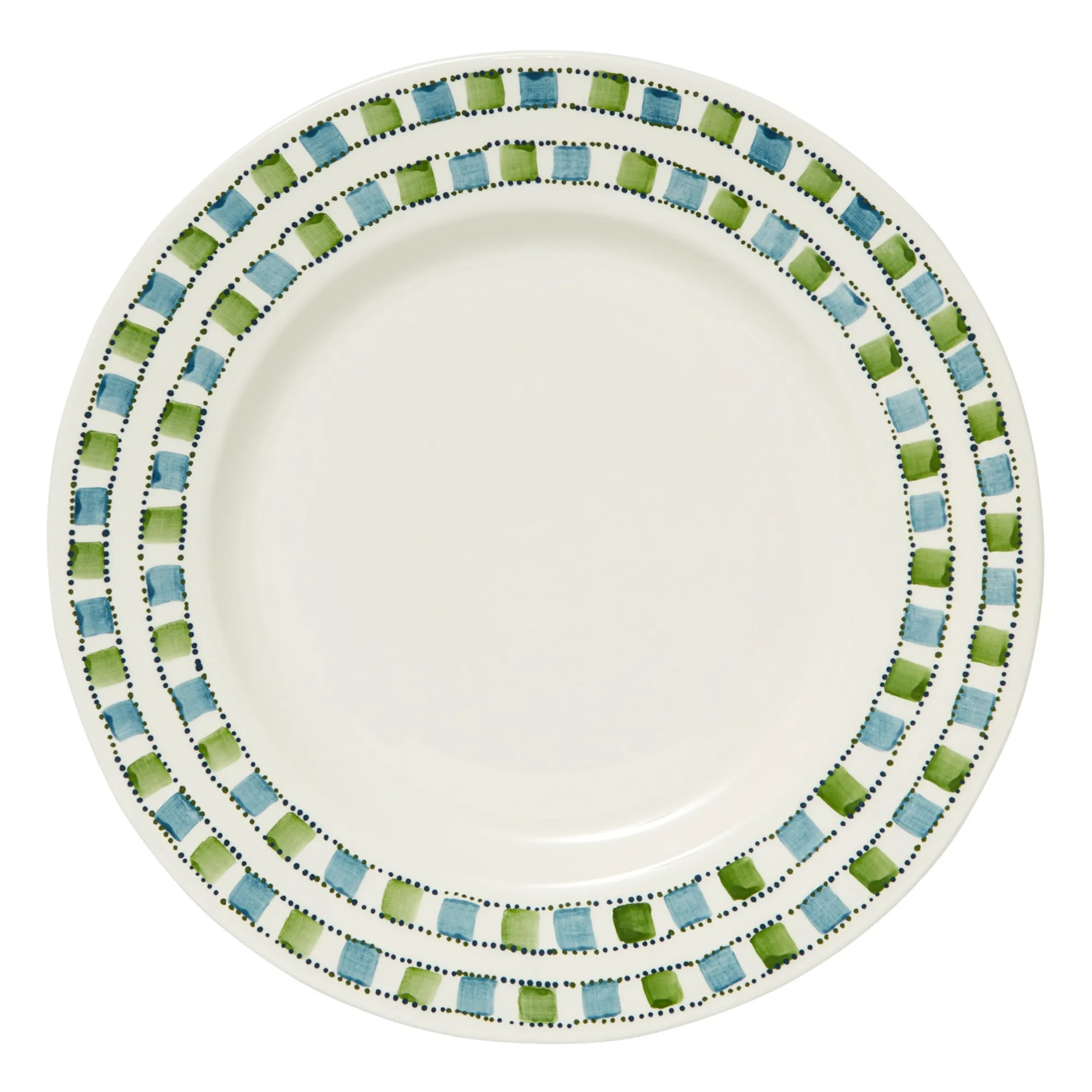 Tressé Blue Green Chequered Dinner Plate
