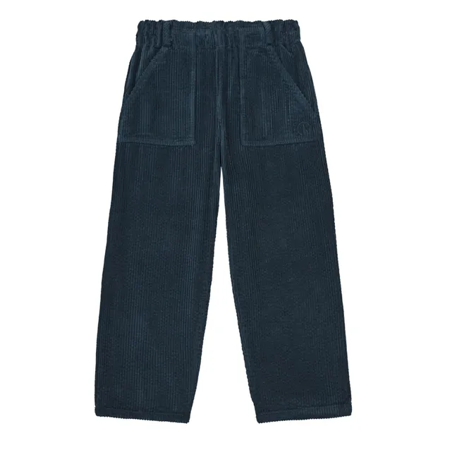Pantaloni in Velluto a Coste con Tasche | Blu notte
