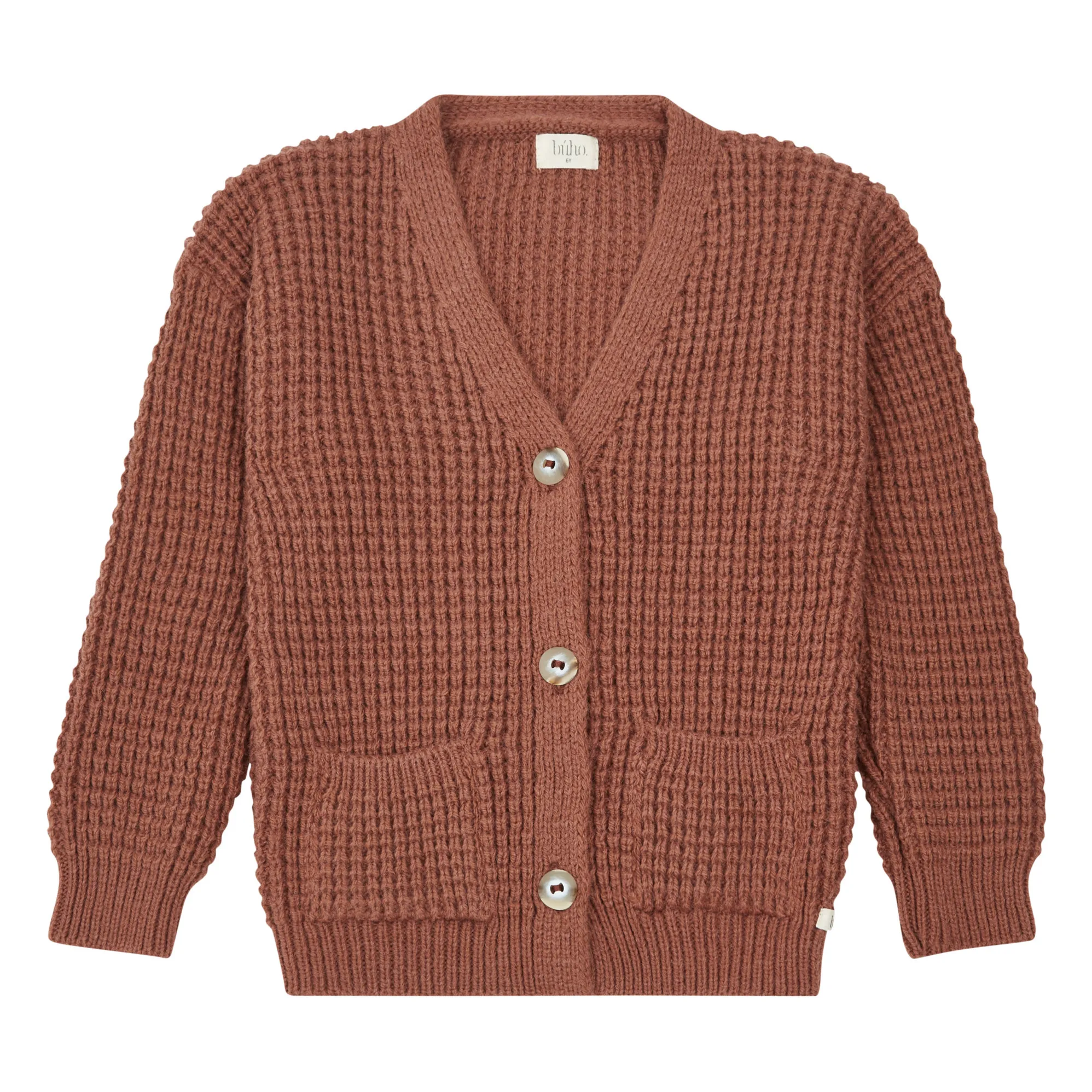 Búho - Cardigan Enfant - Laine/Alpaga - 3 ans - Terracotta