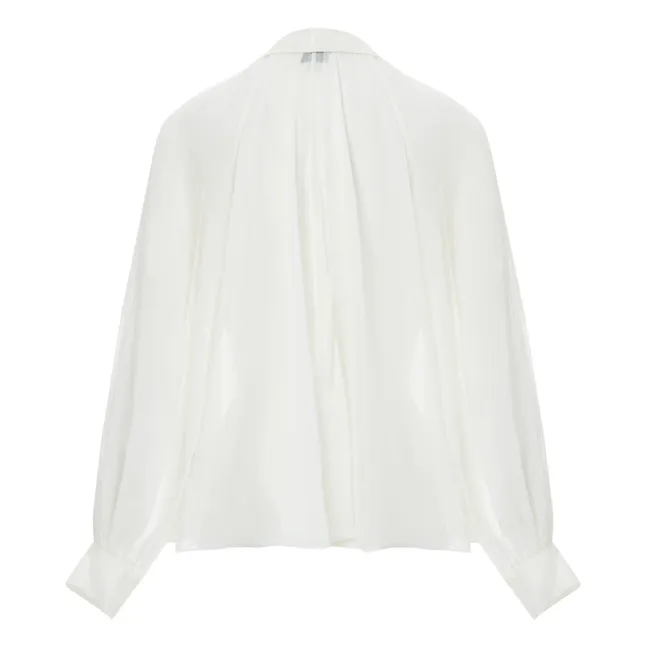 Bohemian Bluse aus Baumwolle und Seide | Weiß