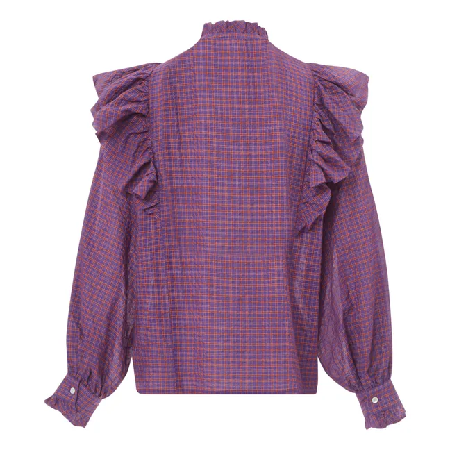 Blusa de algodón Albi Vichy | Violeta
