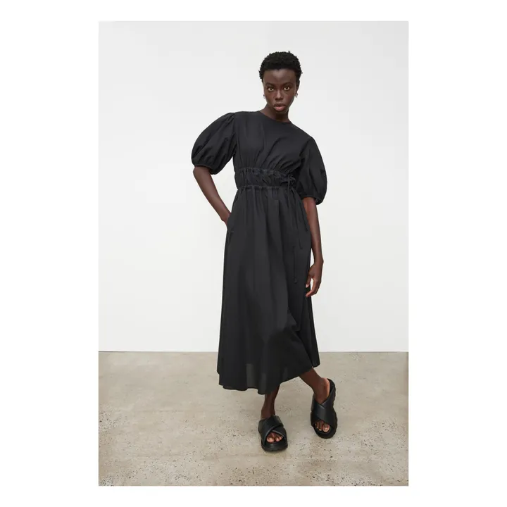white christmas dresses Paperbag Tunic in Black Cotton Voile (Made-to-Order) main image 1