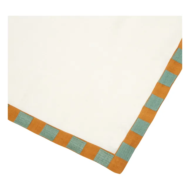 Serviette Damier aus Leinen | Seidenfarben