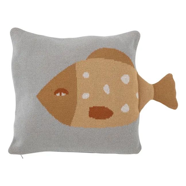 Larle fish cushion in organic cotton