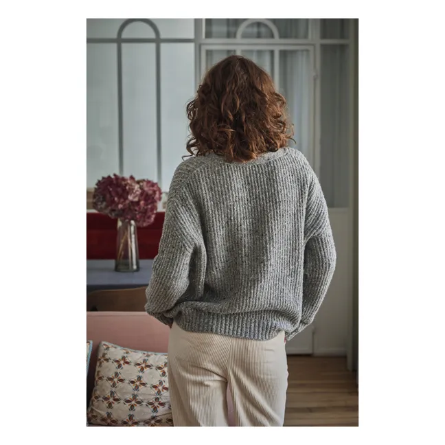 Cárdigan de lana Yuzzle - Colección Mujer  | Gris Jaspeado