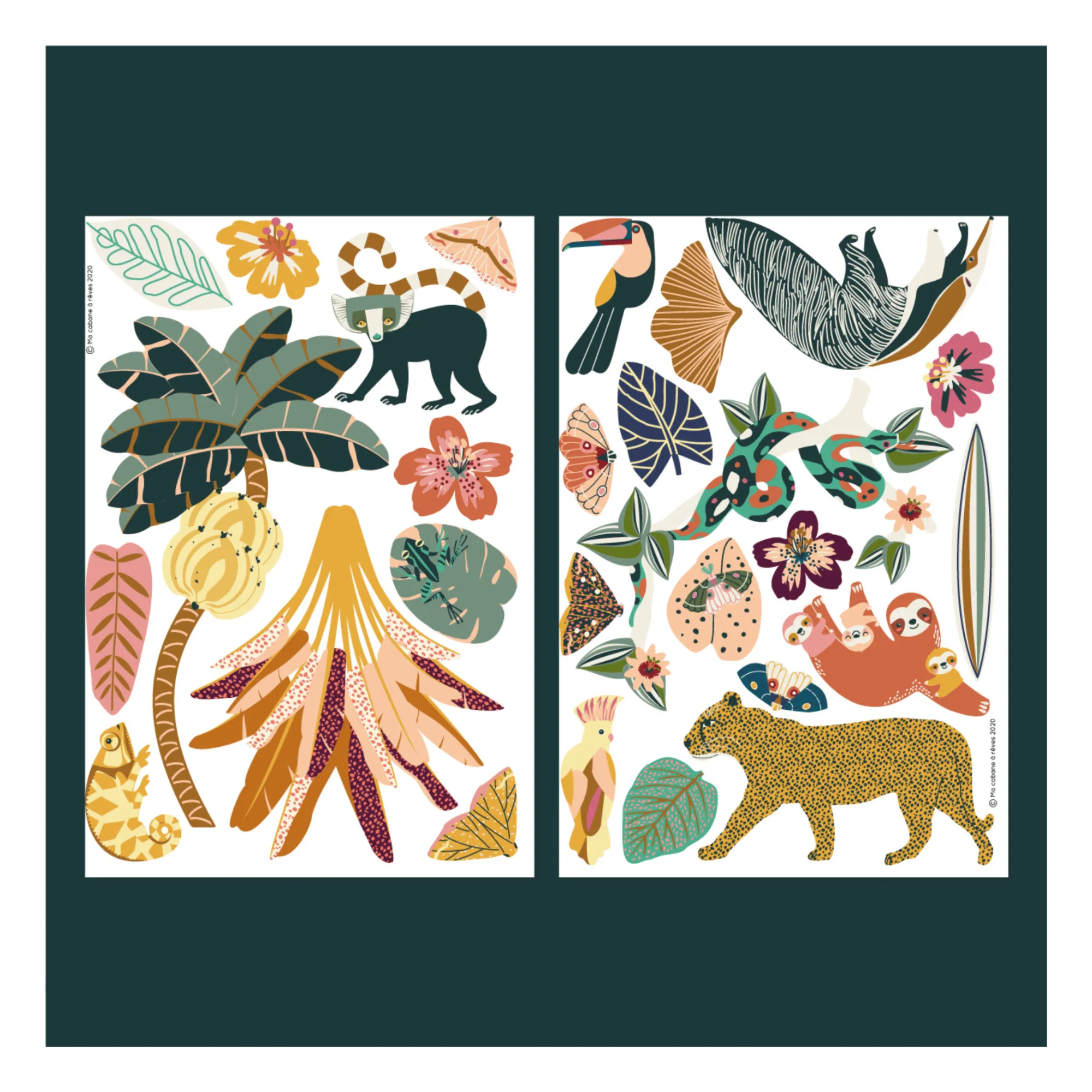 Ma Cabane À Rêves Multicoloured Magnets Animals Jungle