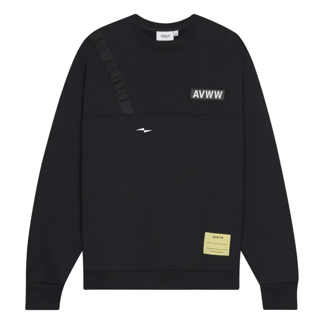 Crewneck Shadow V2 Algodón orgánico | Negro