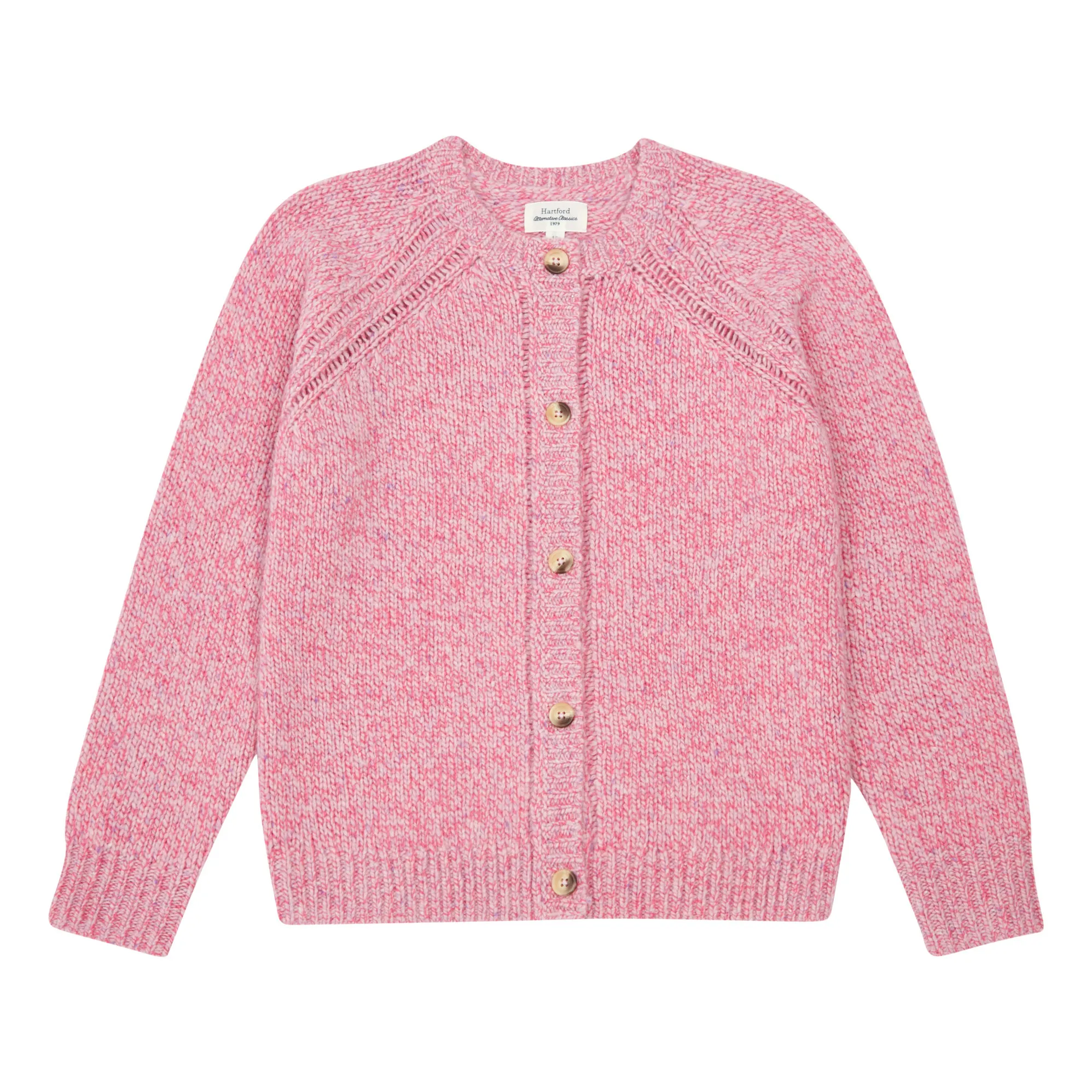 Hartford Pink Mesmer Wool Cardigan