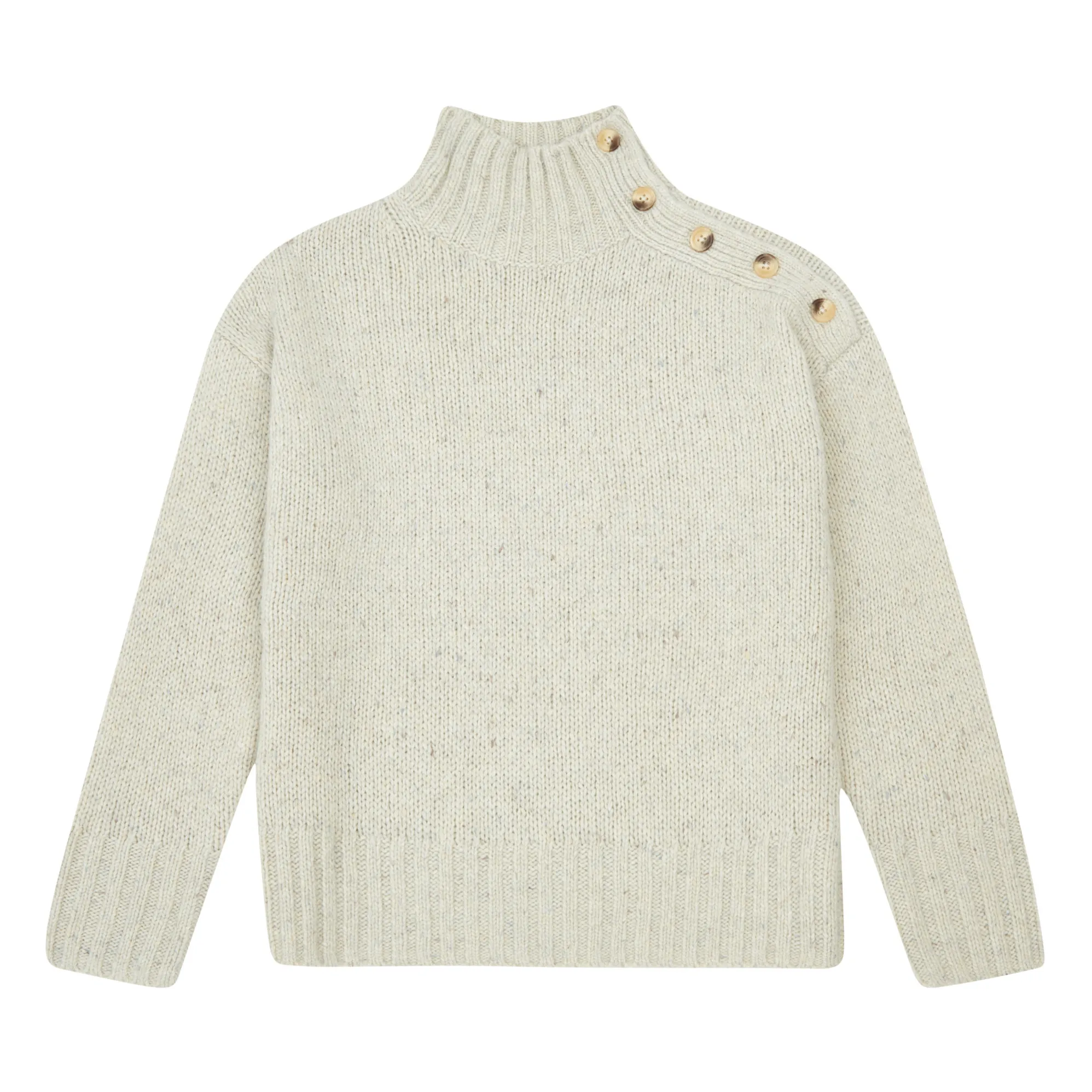 Hartford Heather White Myllart Wool Sweater